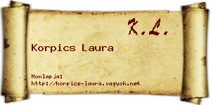 Korpics Laura névjegykártya